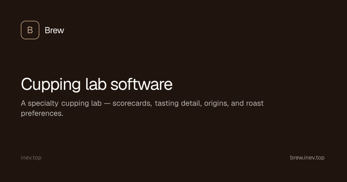Brew — live product